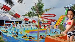 Water Park Fun at WaterWorld with Slides for Kids and Family - Donna The Explorer