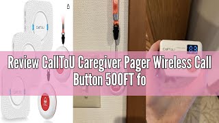 Review CallToU Caregiver Pager Wireless Call Button 500FT for Elderly Monitoring Vibration Call Bell