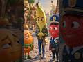 Strawberry police and banana thief #shorts #cartoon #viralshort #funny #animation #aicartoon