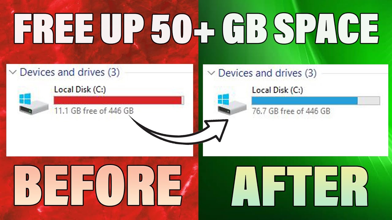 How to FREE UP DISK SPACE on Windows 10/11 (2023) Free Up 50+ GB DISK ...
