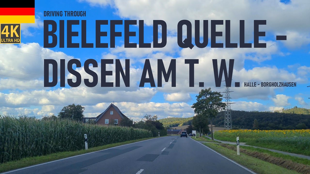 4K Driving From Bielefeld Quelle NRW to Dissen am Teutoburger Wald  Niedersachsen Germany 4K