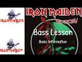 Wrathchild bass lesson entire song with full tab on screen instructions and slow motion