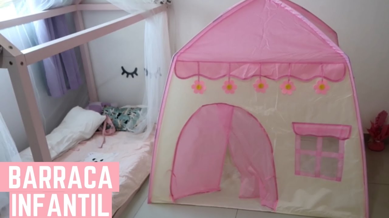 MOSTRANDO BARRACA INFANTIL DE CASINHA FEMININA + REAÇÃO DA MINHA FILHA COM CASINHA E PRESENTES