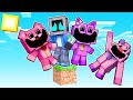 One block skyblock with smiling critters sisters in minecraft
