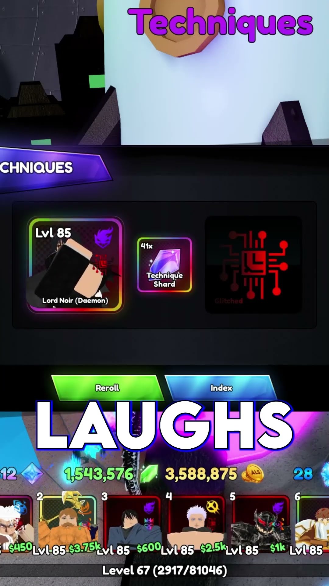 GLITCHED LORD NOIR DAEMON W LUCK!!!