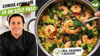 Asi preparo un arroz lleno de verduras y proteina para BAJAR DE PESO