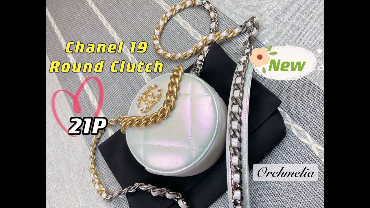 WOMENS DESIGNER Chanel 19 Round Clutch on Chain