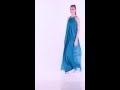 Teal Green Incut Necklace Drape Gown MP4
