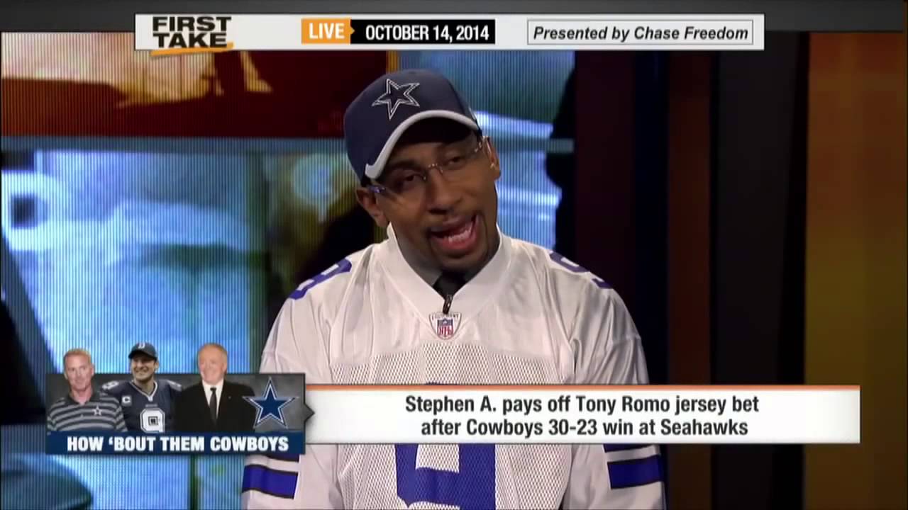 Stephen A Smith Wears Cowboys Romo 
