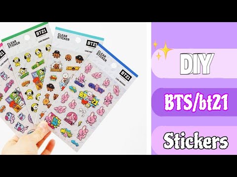 BT21 sticker, Bts sticker, How to make stickers at home, Diy stickers, Bts crafts