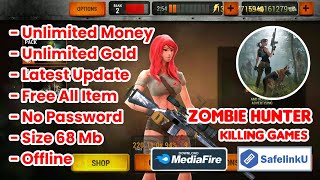 Download zombie hunter killing games mod apk terbaru 2023 unlimited money and gold screenshot 4