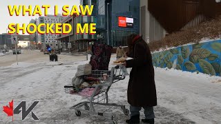 Streets of Calgary: What I saw shocked me | Homeless life 【4K】
