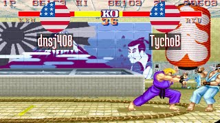 FT5 @sf2hf: dnsj408 (US) vs TychoB (US) [Street Fighter II Hyper Fighting Fightcade] Jan 14