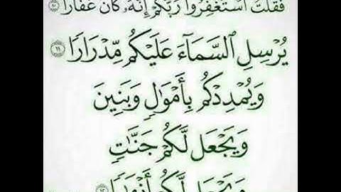 القارئ عبد الرحمن ابو الغيط فقلت استغفروا ربكم إنه كان غفارا يرسل السماء عليكم مدرارا