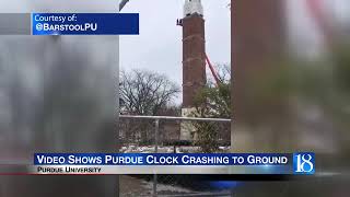 WATCH: Video shows clock from Purdue bell tower crashing to ground