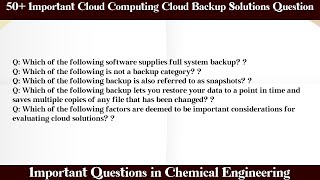 MCQ Questions Cloud Computing Cloud Backup Solutions with Answers
