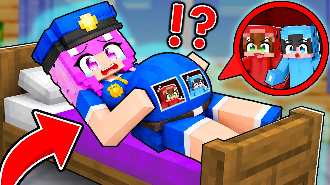 Hicimos una BASE SECRETA en la POLICÍA EMBARAZADA en Minecraft!