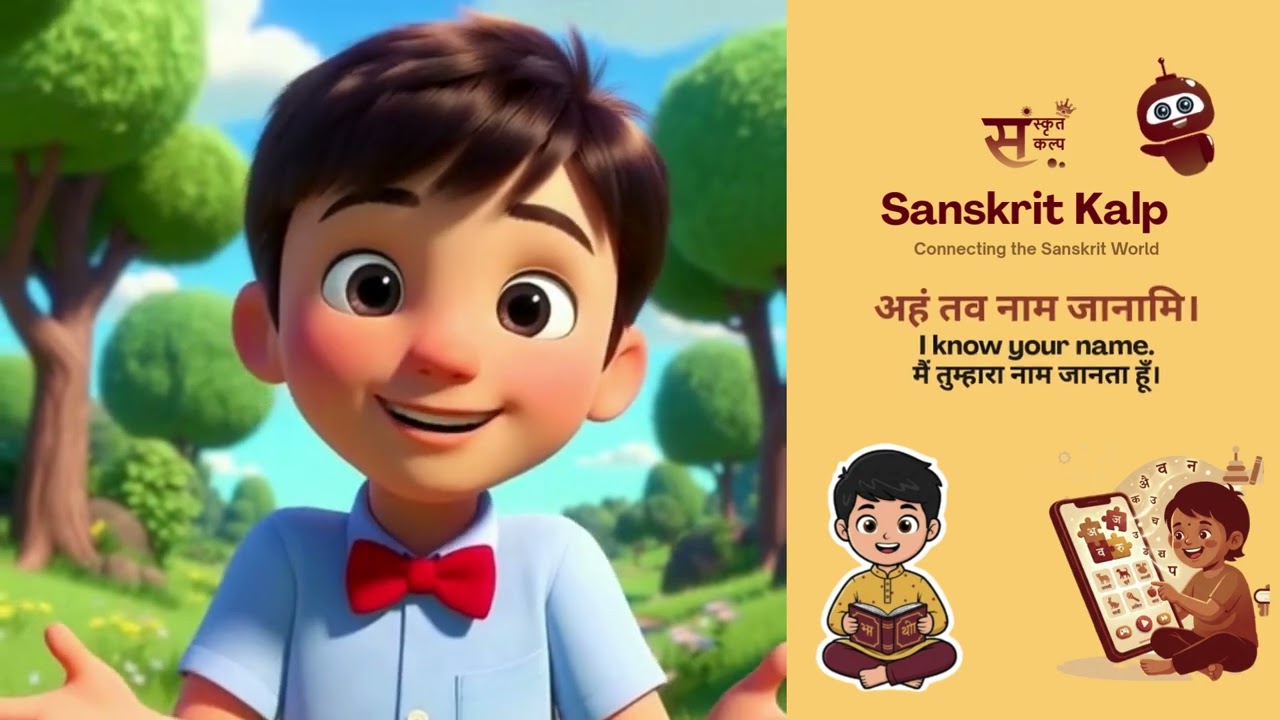Learn Sanskrit Daily | Simple Sentence Explained | Sanskrit–Hindi–English | Sanskrit Kalp Lesson 10