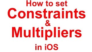 How to set Constraints with multiplier in iOS Xcode 8.3
