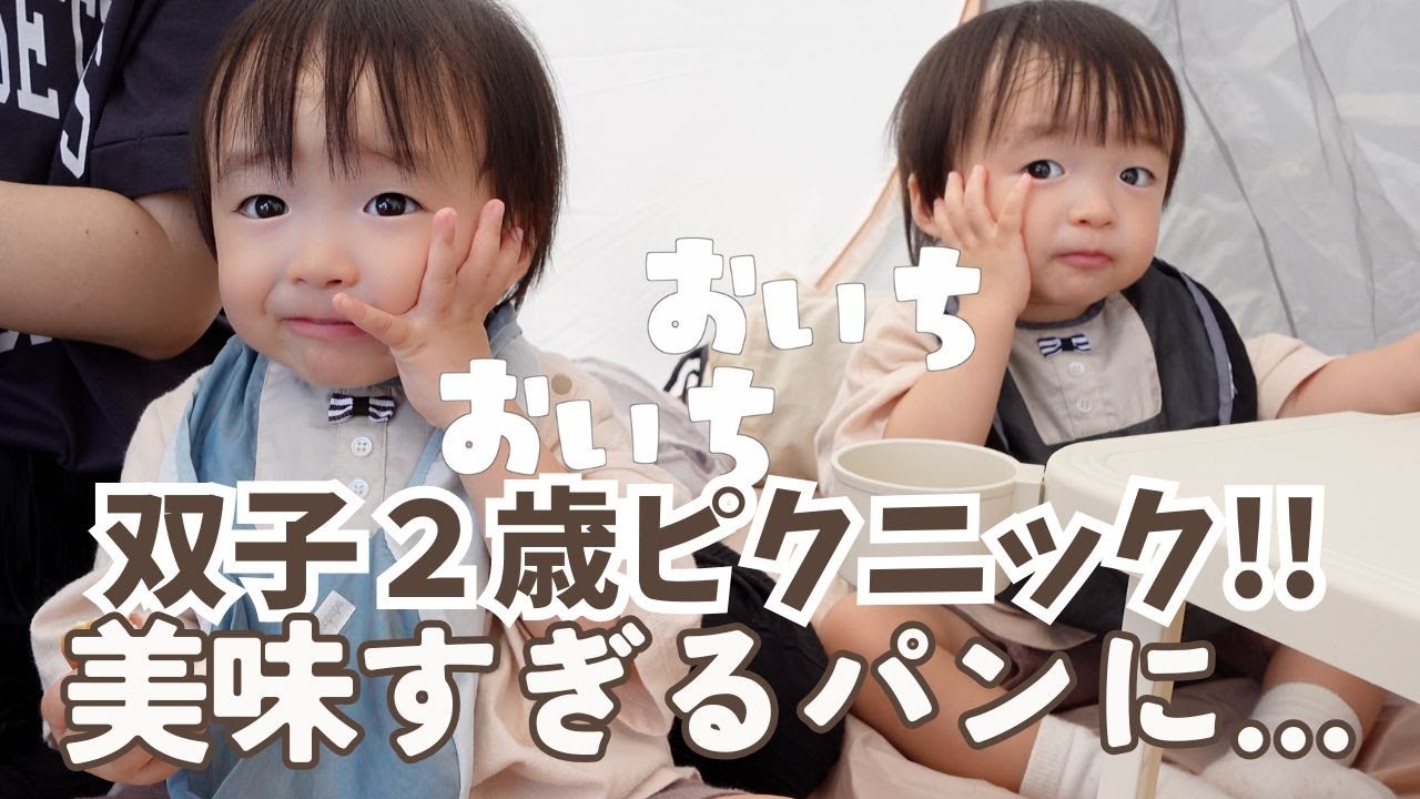 双子2歳VLOG】公園ピクニックで癒しの1日、パンに大喜び / 双子と僕