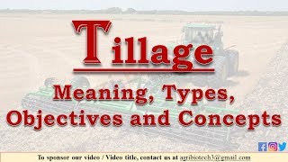 Tillage : Meaning, Types, Objectives and Concepts | Types of Tillage | Modern Concepts of Tillage