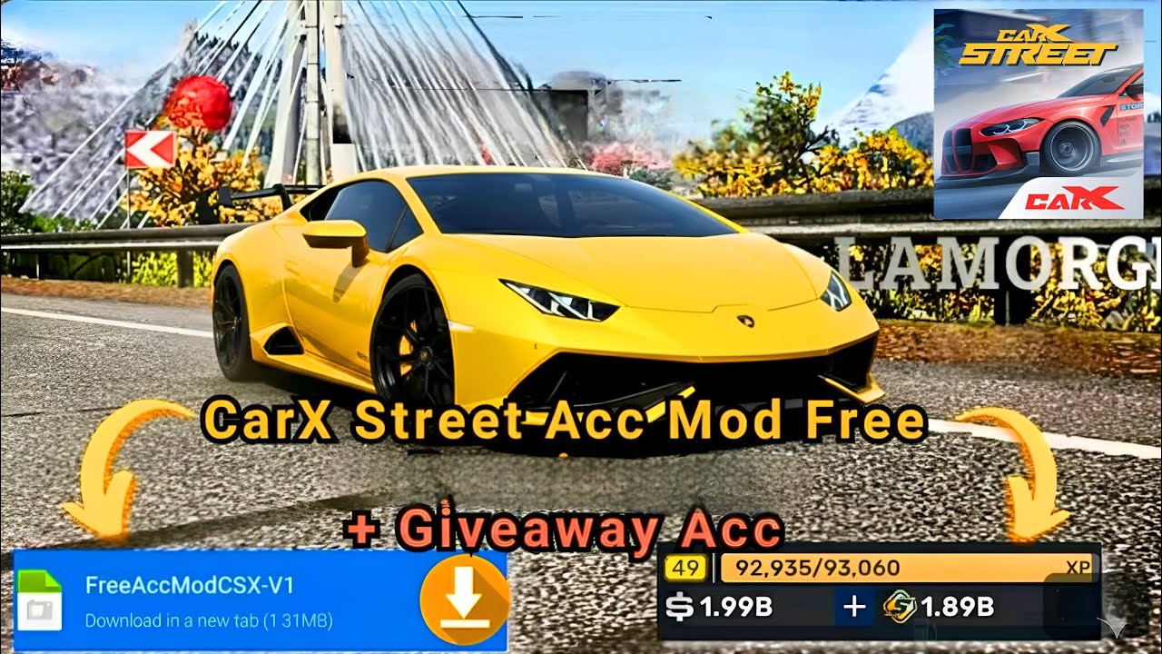 CarX Street Mod Account Download | Unlimited Cash & Gold"