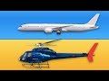 Çocuklar İçin Uçaklar Helikopterler | Hava Taşıtlarını Öğreniyorum | Gerçek Uçak Sesleri