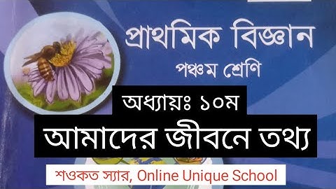 ৫ম শ্রেণির বিজ্ঞান।। ১০ম অধ্যায়।। আমাদের জীবনে  তথ্য ।। Class 5 Science / Chapter 10 ।।  2022