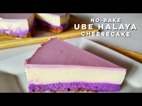 No-Bake Ube Halaya Cheesecake Recipe | Easy and No Bake Purple Yam Cheesecake