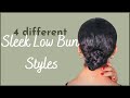 4 SLEEK LOW BUN STYLES | Natural Hair | AbbieCurls