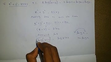 Class 10 REAL NUMBERS mathematics if x2 + y2 = 25xy then prove 2log (x +y) = 3log3 + log x + log y