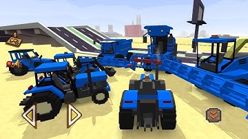 My New Holland machines work very fine × Blocky Farming and Racing Simulator
