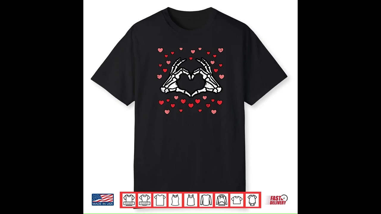 Valentines Day Skeleton Hand Heart Shirt