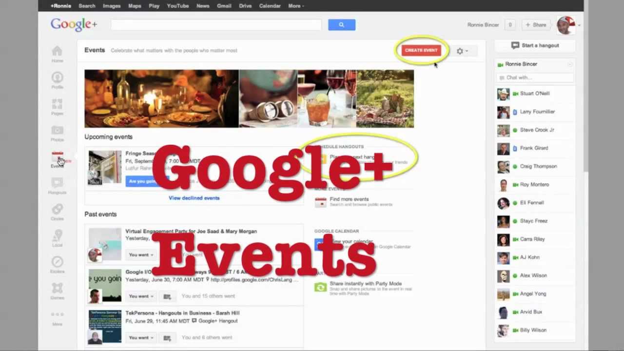 Google Plus Events - Setting up a Hangout Invitation