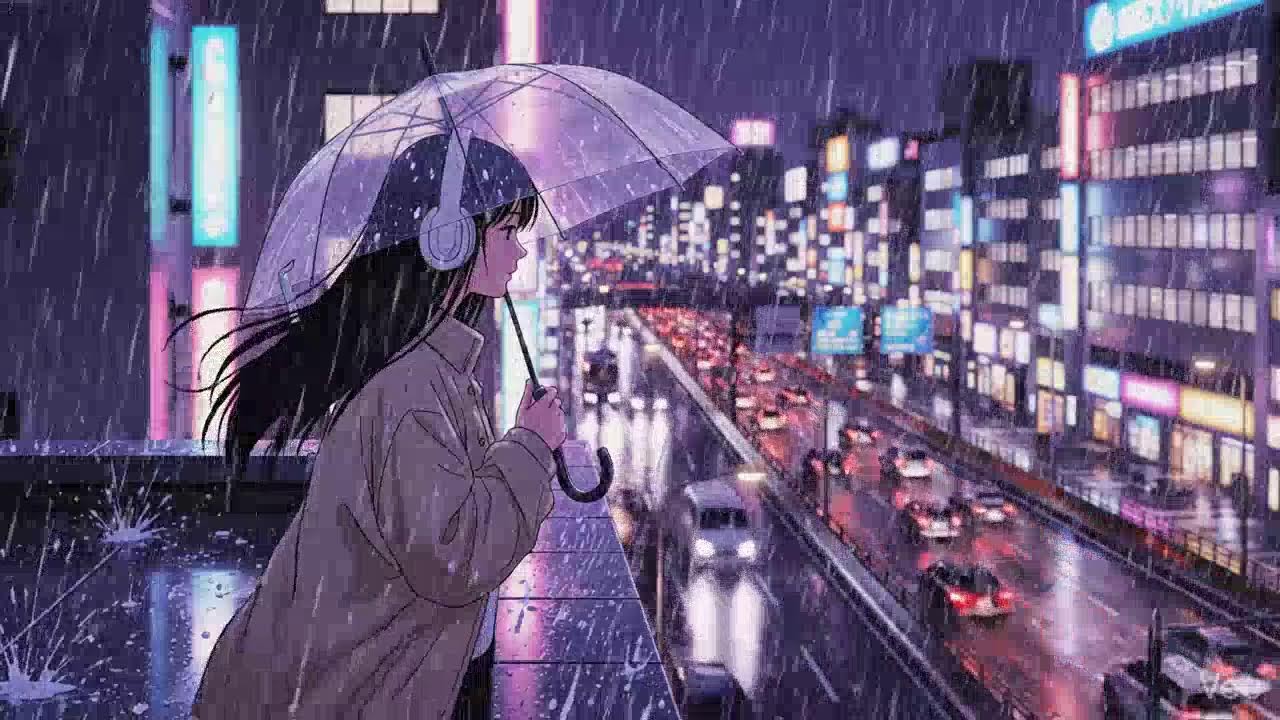 Japanese Neon Rain 🌧️ Night Lofi for Focus & Relax