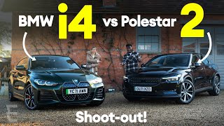 BMW i4 vs Polestar 2 2022 shoot-out - Two Tesla alternatives but which is best? / Electrifying