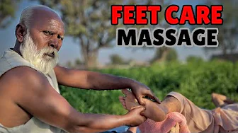 ASMR FEET CARE MASSAGE BY BABA KALLU || ASMR STREES SLEEPING MASSAGE IN MY VILLAGE || #asmrmassage 🦶