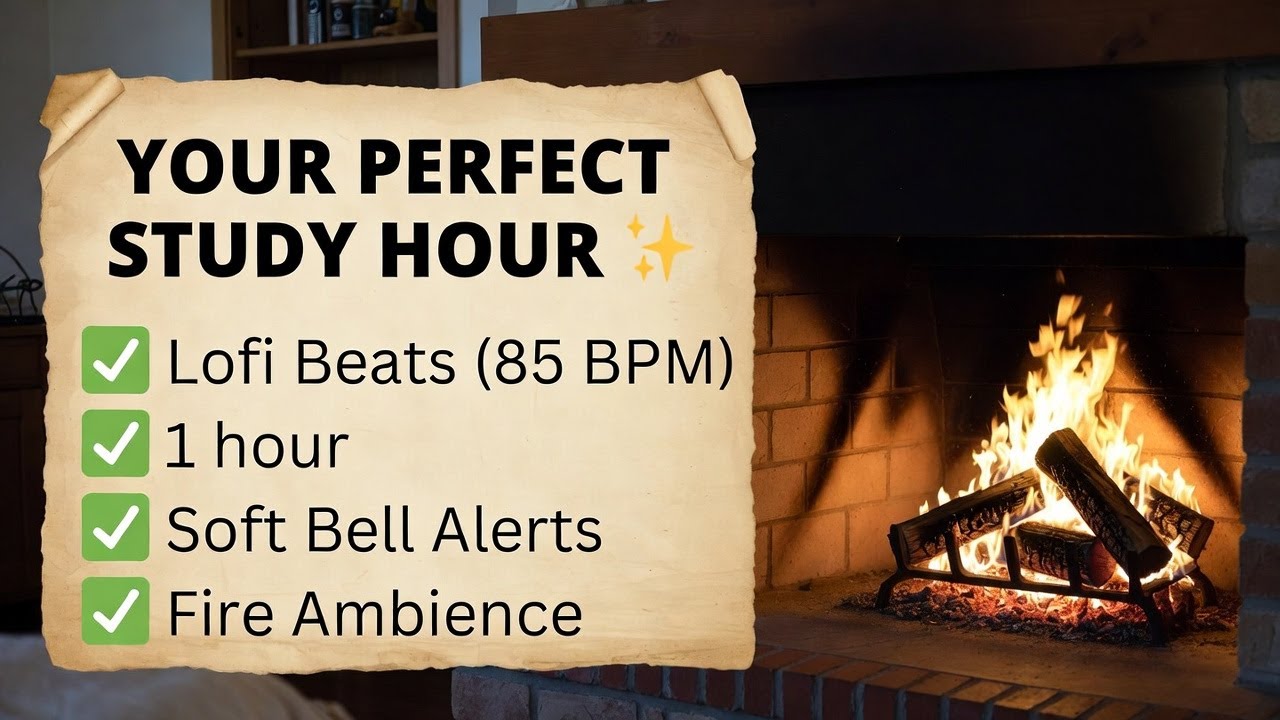 1-Hour Pomodoro Study Timer with Breaks | Calm Lofi & Bell Alerts