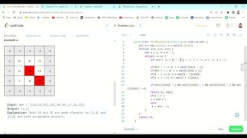 Find a Peak Element 2 | Leetcode C++ code |