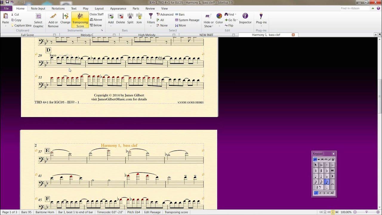 An introduction to Parts in Sibelius YouTube