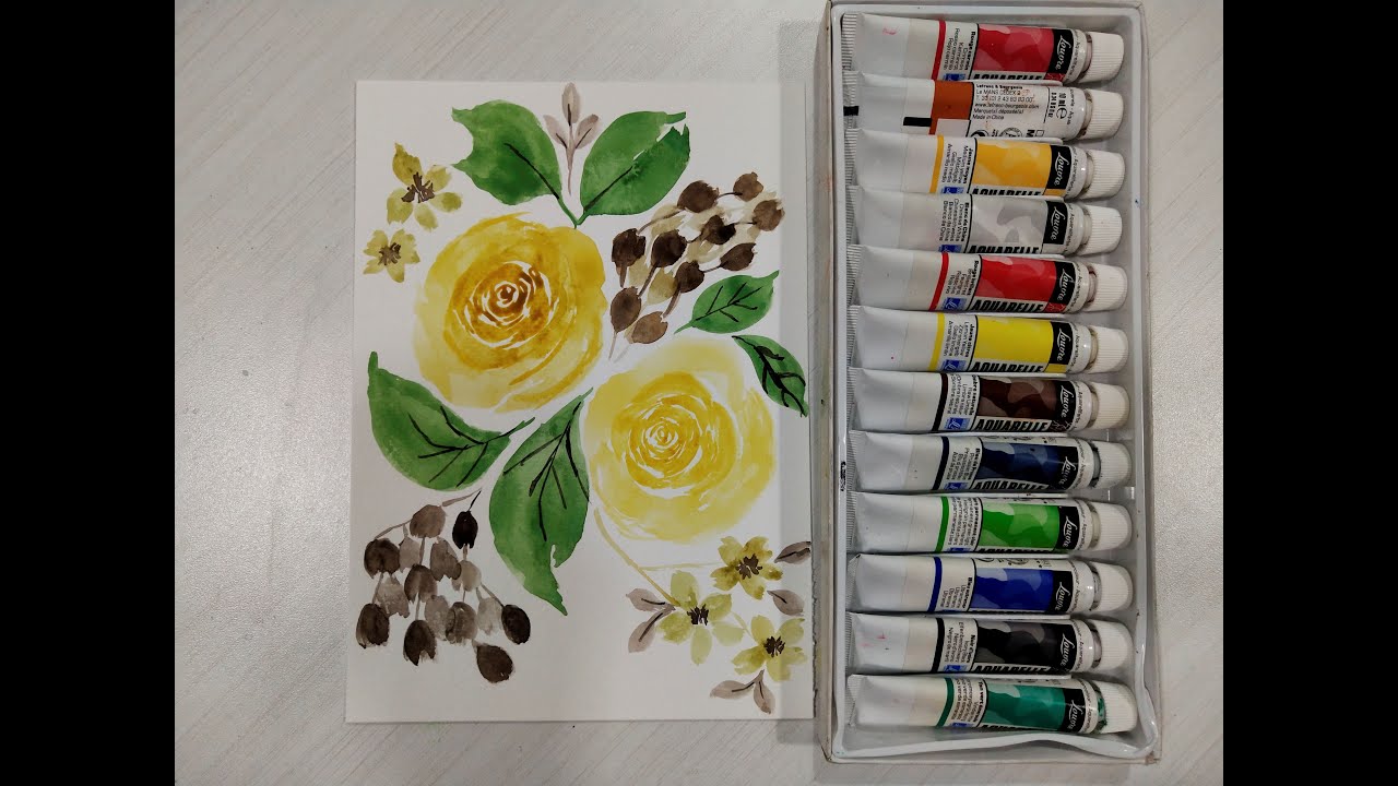 Simple watercolor roses| DIY Watercolor roses | 5 min art - YouTube