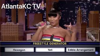 NICKI MINAJ FREESTYLE ON THE JIMMY FALLON SHOW! “WHEEL OF FREESTYLE”