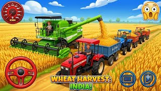Harvester से गेहूं Harvest करके trolley में load किया 😱 | Indian Vehicles Simulator 3d farming mode screenshot 3