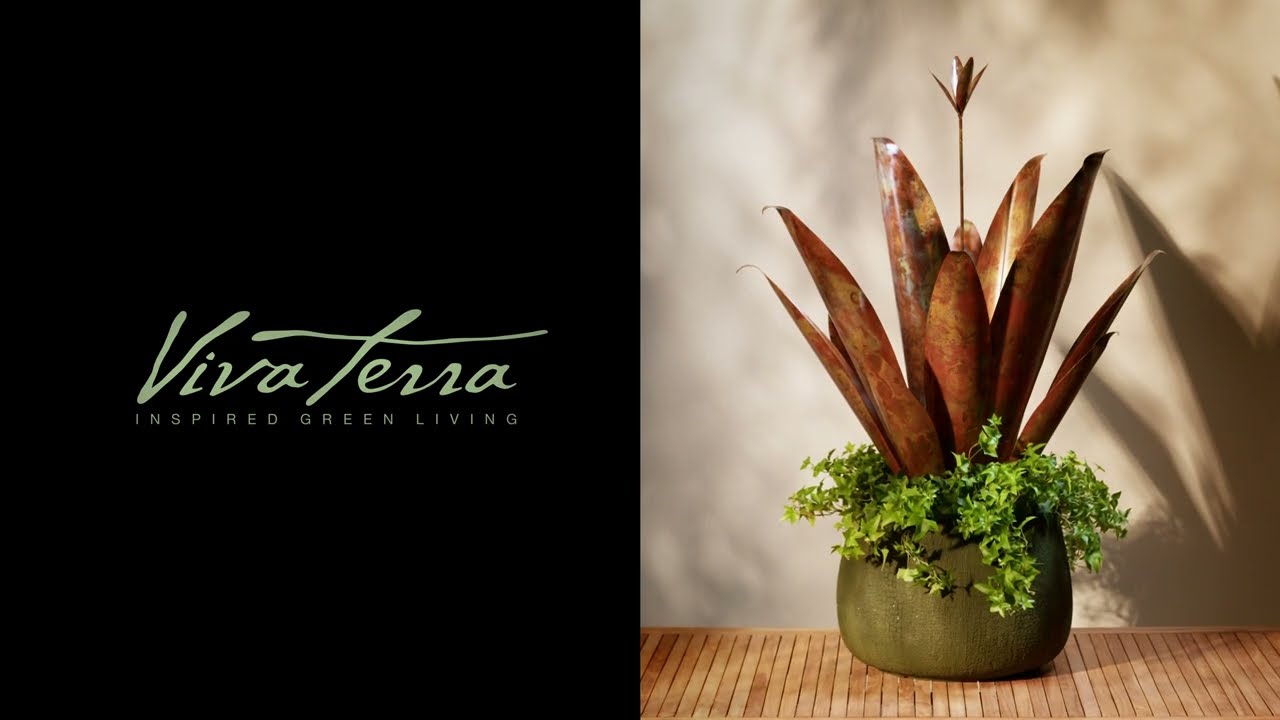 Copper-Finish Large Agave Stake Sculpture