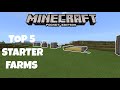 TOP 5 MUST HAVE STARTER FARMS in MCPE/Tutorial