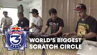 World's Biggest Scratch Circle (40 DJs!) | Red Bull 3style World Finals 2015