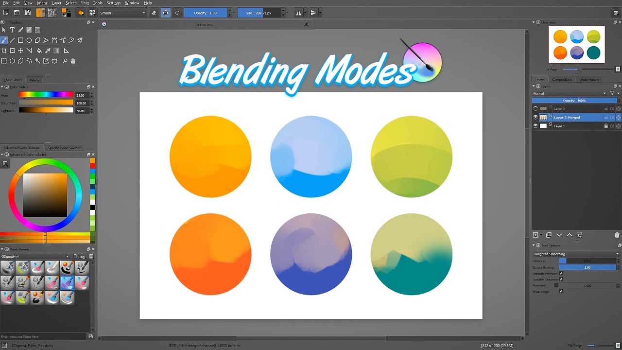 Xem bài học về blending modes để nắm bắt cách sử dụng các chế độ pha trộn để tạo ra hiệu ứng nghệ thuật tuyệt vời.