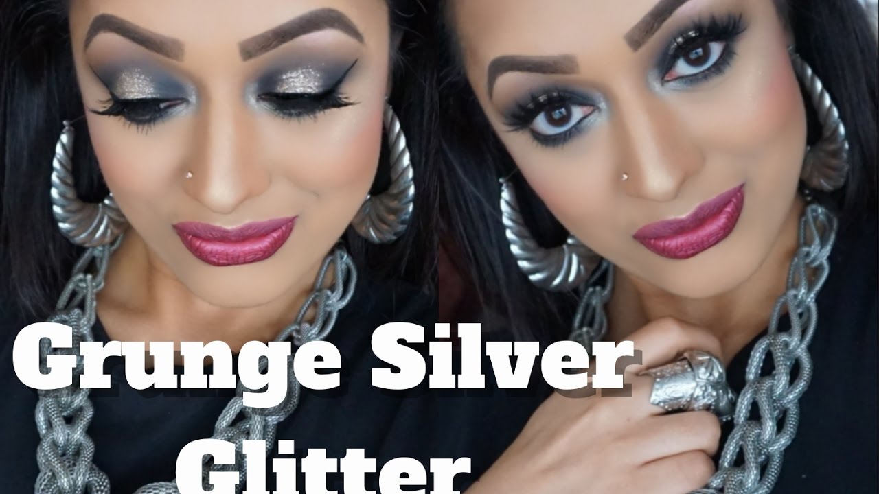 Grunge Silver Glitter Party Makeup Tutorial - YouTube