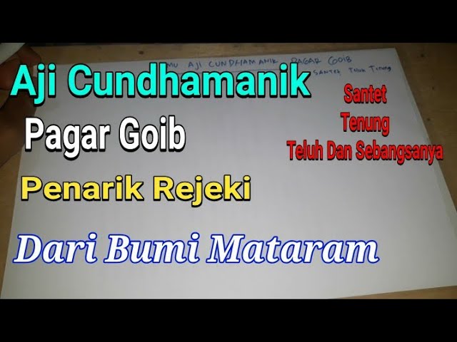 Aji Cundhamanik Penolak Satet , Teluh , Tenung Dan Penarik... class=