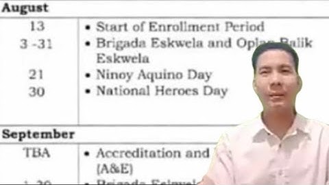 MONTHLY SCHOOL CALENDAR OF ACTIVITIES FOR SCHOOL YEAR 2021-2022